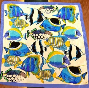 Vintage Echo Fish Silk Scarf